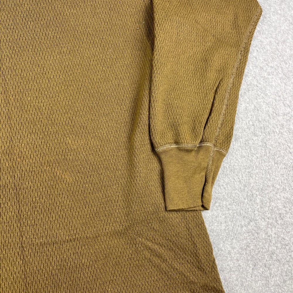 VTG Morgan Mills Thermal Shirt Mens 2XL Brown Arctex Waffle Knit Long Sleeve 70s - Picture 4 of 7